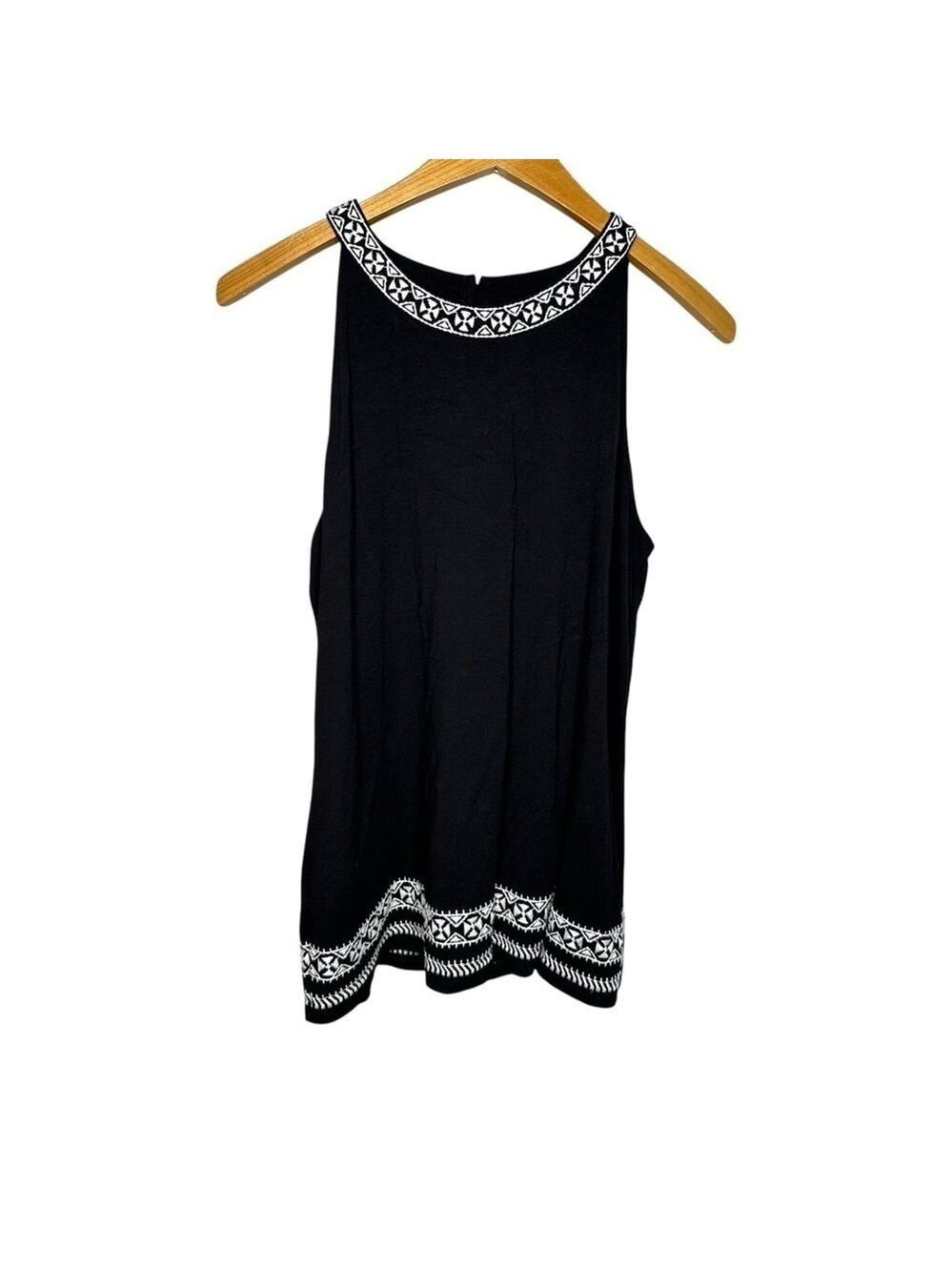 Adrianna Papell‎ Black Tank Top with Lace Trim